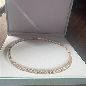 Dazzling cubic, zirconia, gold tone, necklace brand new 💎